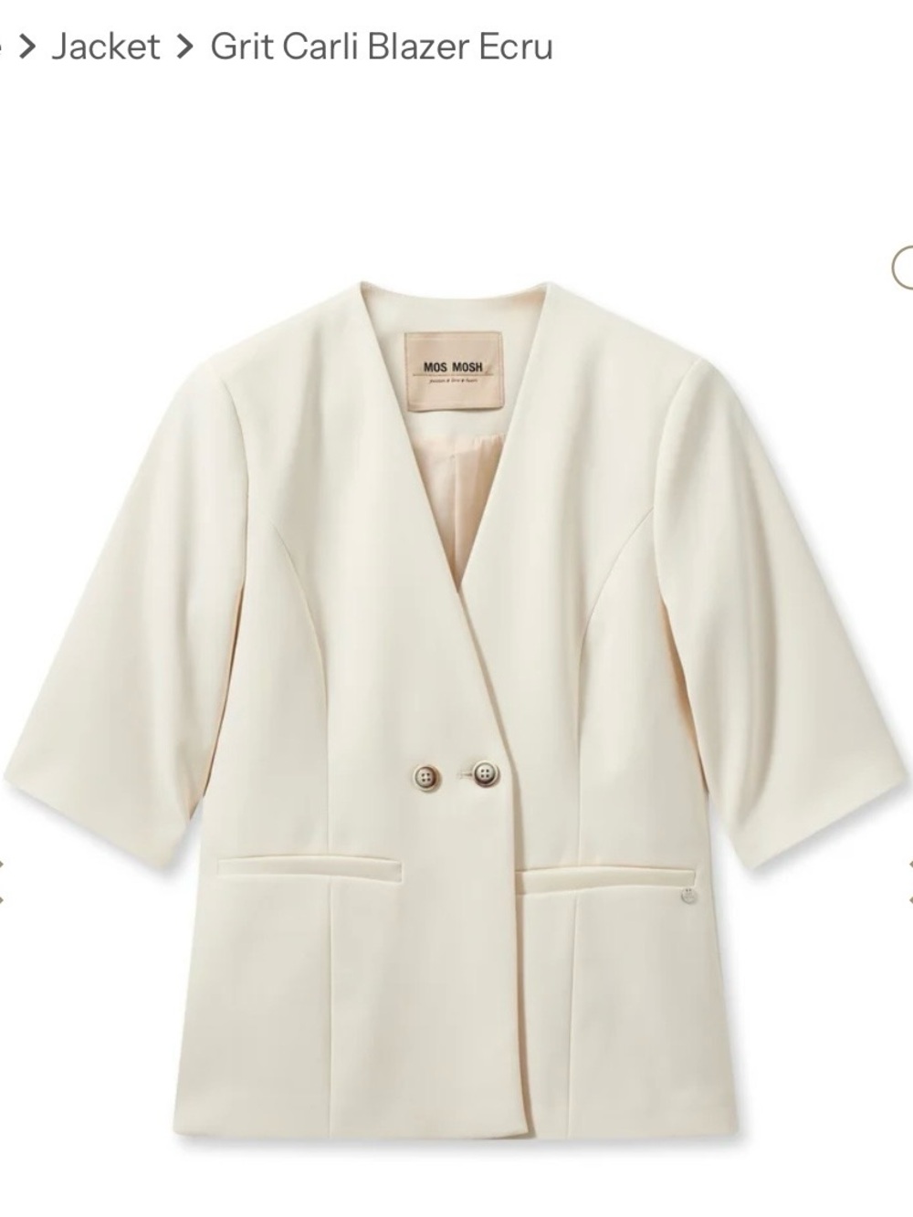 Mos Mosh Grit Carli Blazer in Ecru